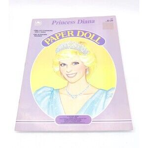 Vintage 1985 Princess Diana Golden Paper Dolls Doll Book Uncut PreCut 1980s 80s